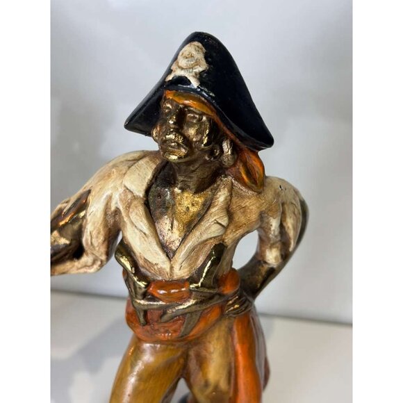 Vintage Pirate Figurine by Paul Herzel Bronze Clad S 10 x 4 - Picture 2 of 11